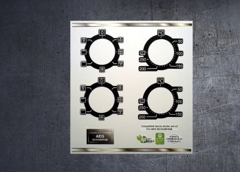 (image for) AEG BCX33501KB Compatible fascia sticker set x2.