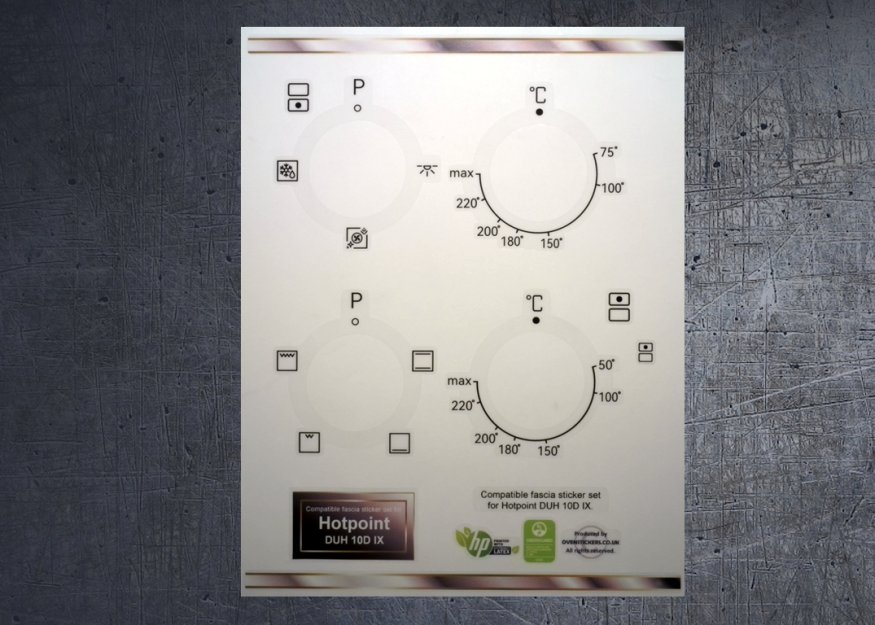 (image for) Hotpoint DUH 10D IX Compatible fascia sticker set. - Click Image to Close