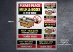 Place milk in box, selection of stickers of various sizes. (image for) Place milk in box, selection of stickers of various sizes.
