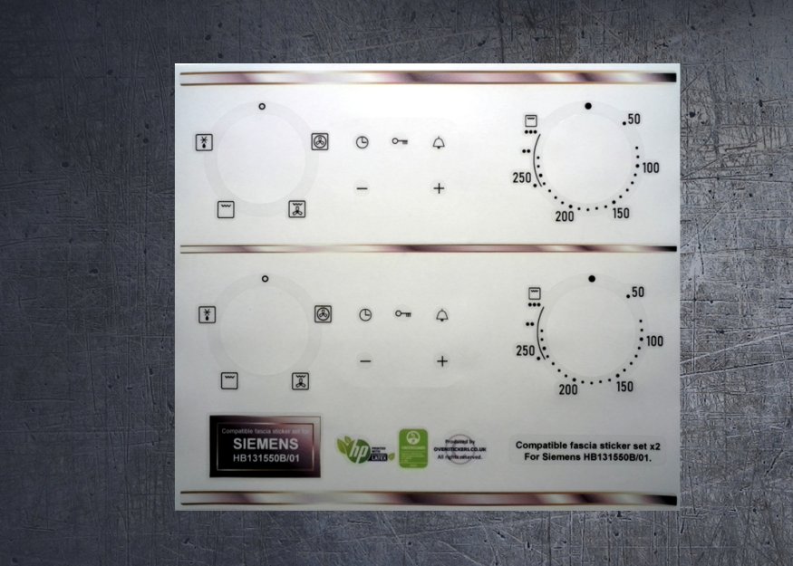 (image for) Siemens HB131550B/01 Compatible fascia sticker set x2. - Click Image to Close
