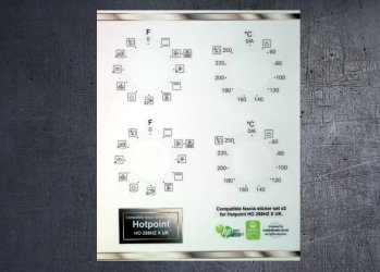 (image for) Hotpoint HO 258HZ X UK Compatible fascia sticker set x2.