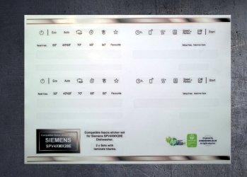 (image for) Siemens SPV4XMX28E Dishwasher compatible fascia sticker set x2